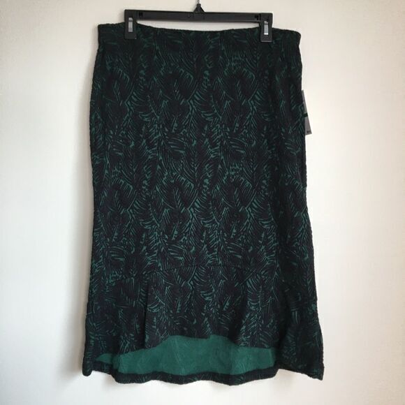 New Michael Kors Green/Emerald‎ Asymmetrical Skirt Calf Length Size L - Picture 1 of 7